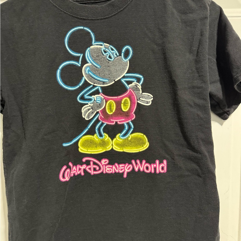 Bundle- Disney Kids Black Tee with glow-the-dark Mickey Mouse & friends